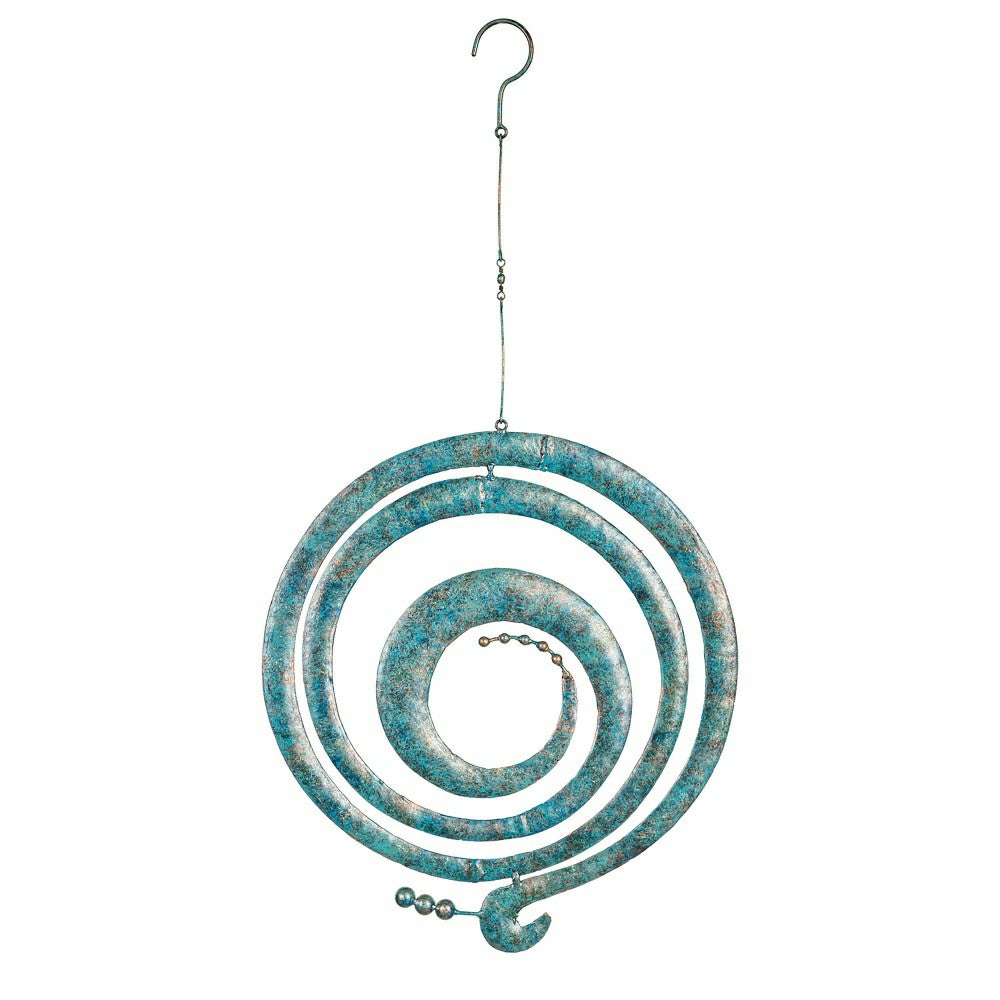 Distressed Blue Circle Metal Hanging Décor | Plow & Hearth