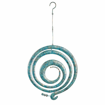 Distressed Blue Circle Metal Hanging Décor | Plow & Hearth