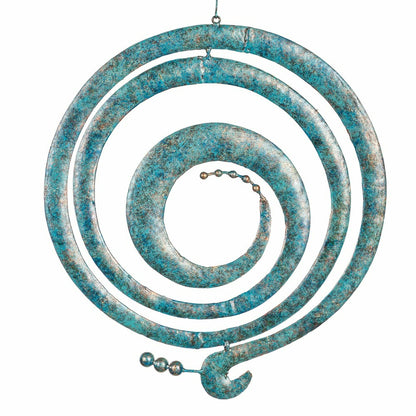 Distressed Blue Circle Metal Hanging Décor | Plow & Hearth