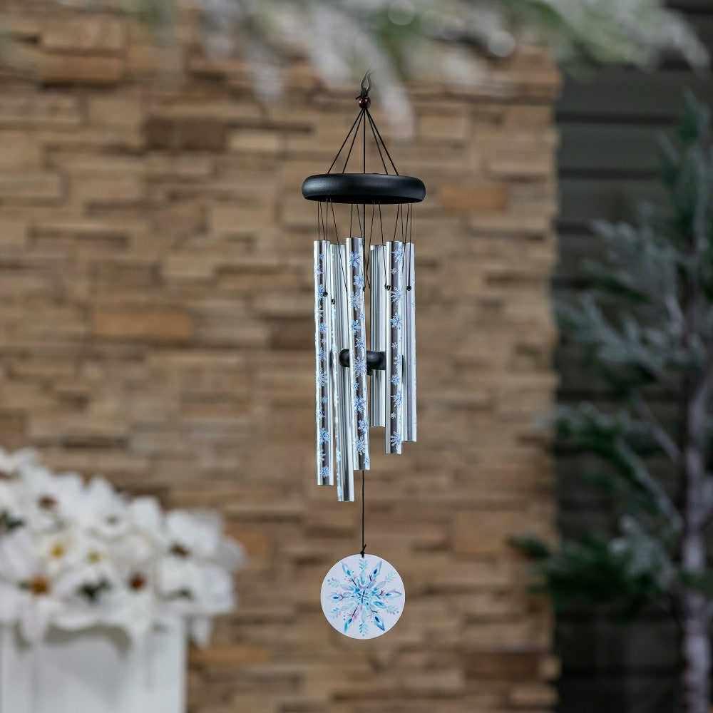 Crystal Snowflakes Printed Avria Wind Chime, 27" H | Plow & Hearth