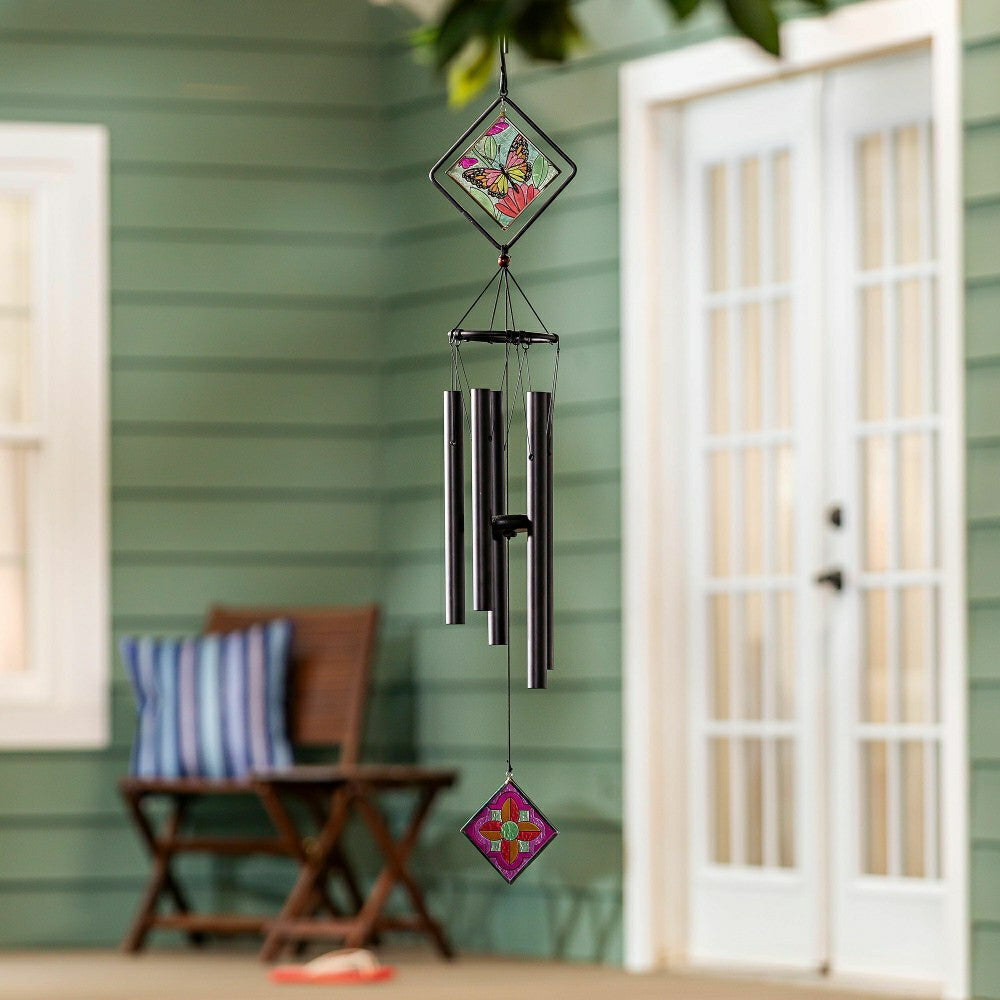 Avria Wind Chime, Hand Tuned Wind Chime, Monarch Butterfly, 36" H | Plow & Hearth