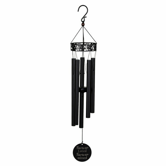 Avria Metal Hand-Tuned Wind Chime, "Furever Loved, Furever Missed" Pet | Plow & Hearth