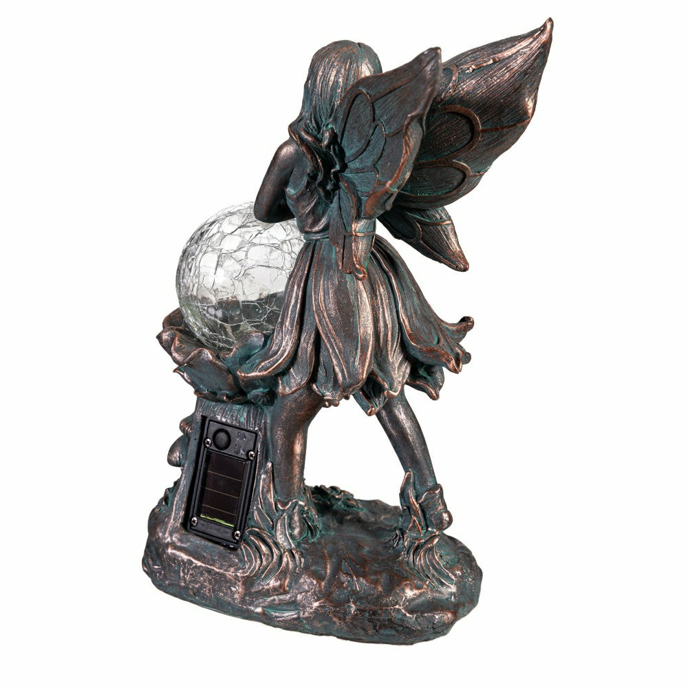 Garden Of Wonder Garden Statue, LED Fairy With Orb Statue | Plow & Hearth