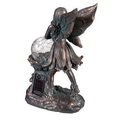 Garden Of Wonder Garden Statue, LED Fairy With Orb Statue | Plow & Hearth