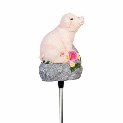 Pig with Sound Solar Garden Stake | Plow & Hearth