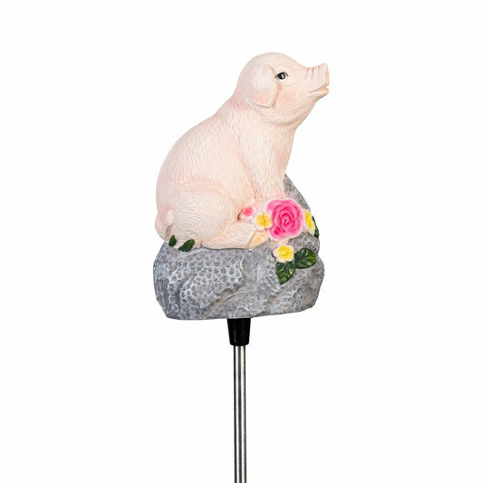 Pig with Sound Solar Garden Stake | Plow & Hearth