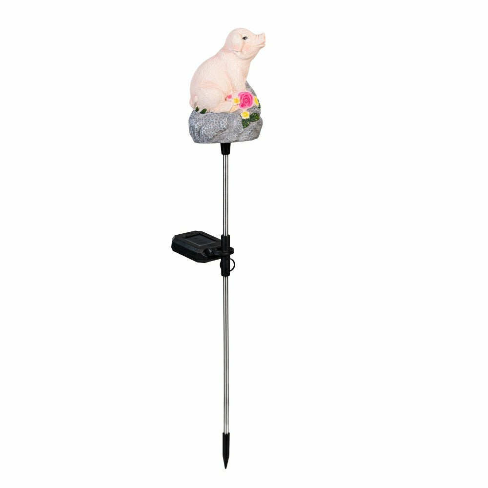 Pig with Sound Solar Garden Stake | Plow & Hearth