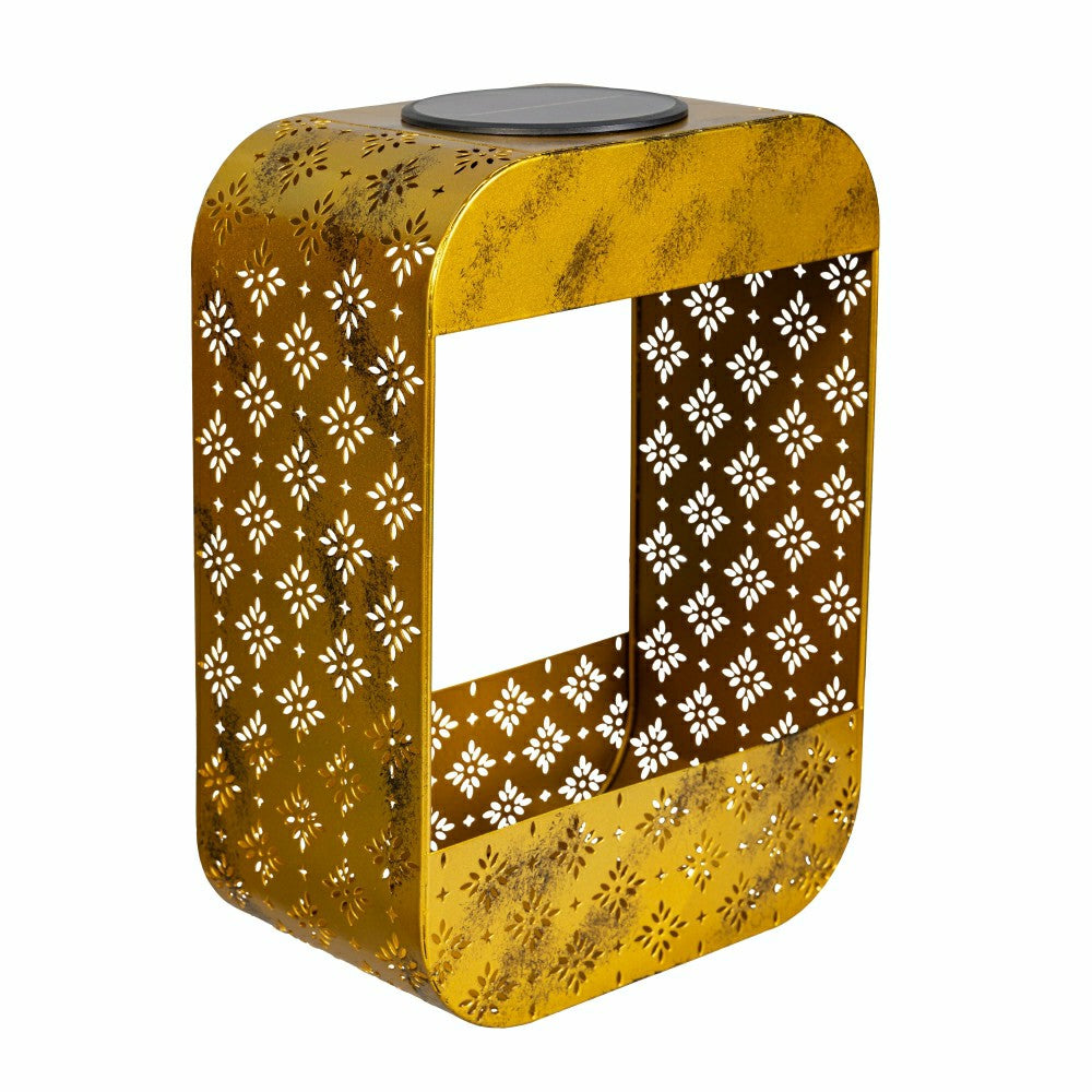 Solar Floral Planter, Gold | Plow & Hearth