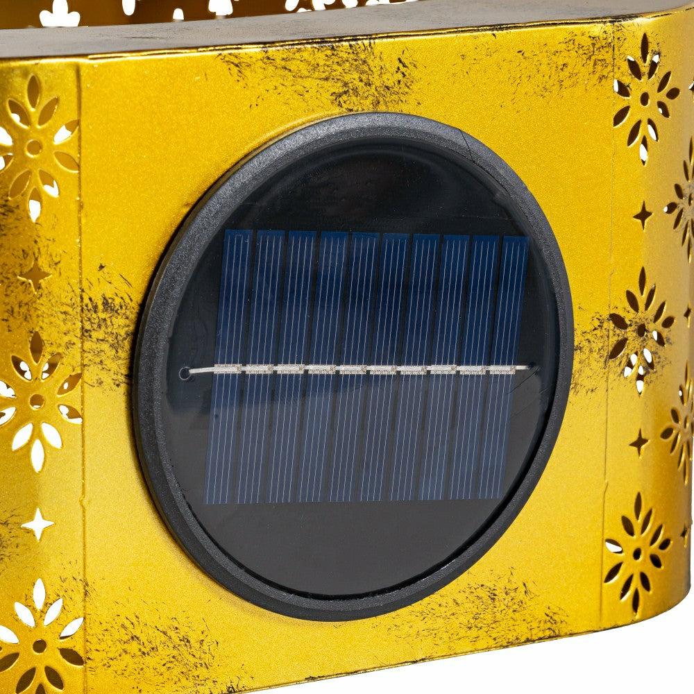 Solar Floral Planter, Gold | Plow & Hearth