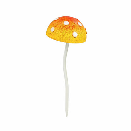 12.5"H Glow in the Dark Mushroom Plant Pick, Yellow | Plow & Hearth