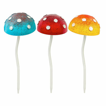 12.5"H Glow in the Dark Mushroom Plant Pick, Yellow | Plow & Hearth