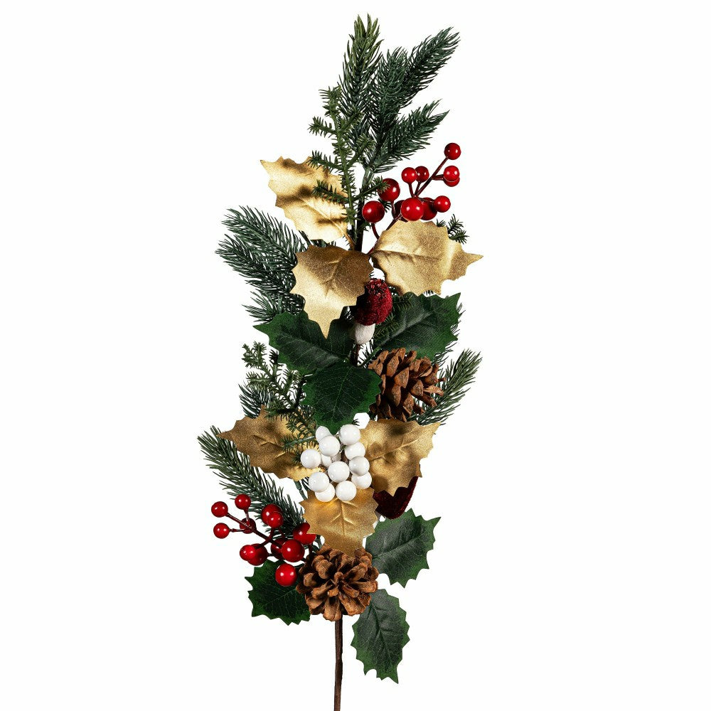 Winter Grove Stem Artificial Pine Cone and Berry, 24"H | Plow & Hearth
