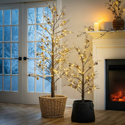 Winter Grove Garland Pine Cone Frosted LED Artificial, 72"L | Plow & Hearth