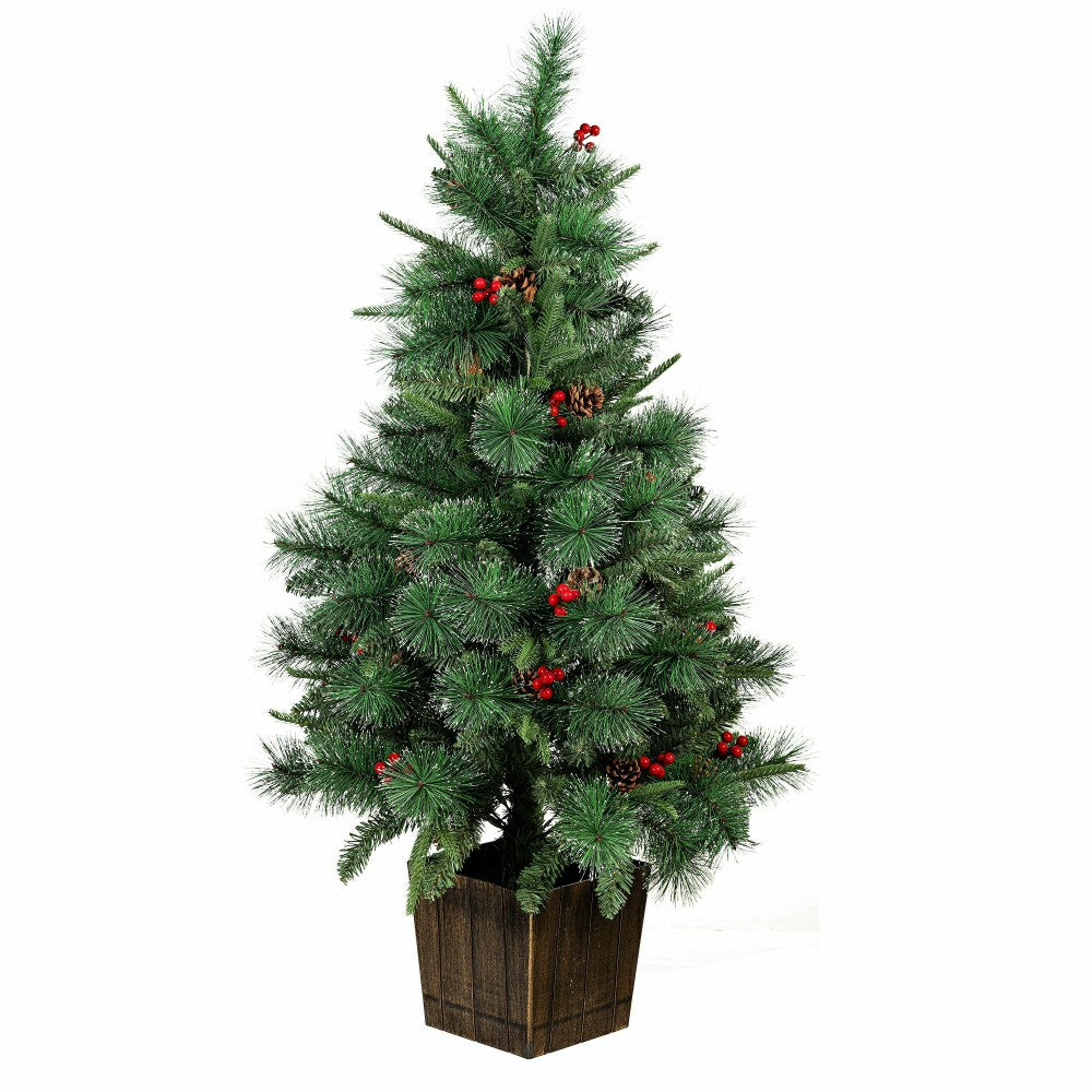 Winter Grove Tree Artificial Pine Cone and Berry, 48”H | Plow & Hearth