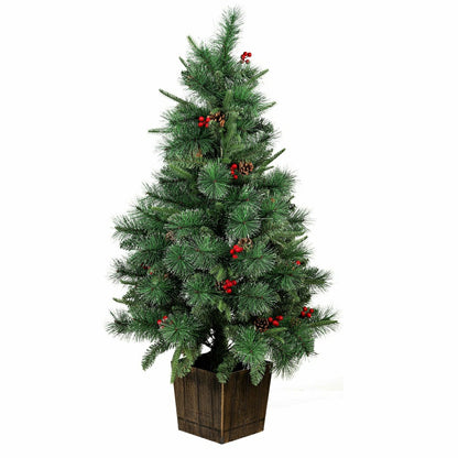 Winter Grove Tree Artificial Pine Cone and Berry, 48”H | Plow & Hearth