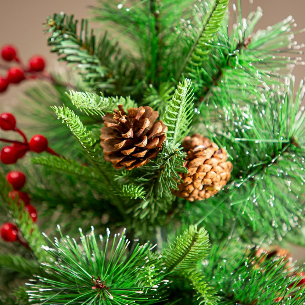 Winter Grove Tree Artificial Pine Cone and Berry, 48”H | Plow & Hearth