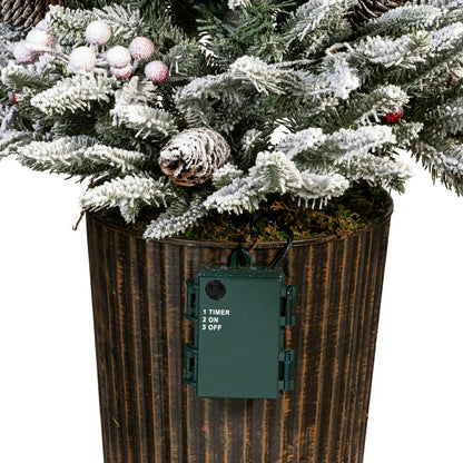 Winter Grove Faux Floral Table Decor Artificial Frosted Pine, 35"H | Plow & Hearth