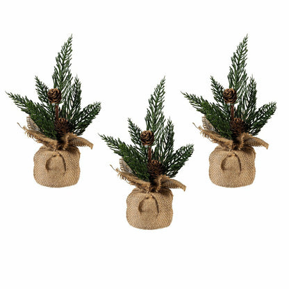 Woodland Storybook Faux Floral Table Décor Pine Artificial with Burlap | Plow & Hearth