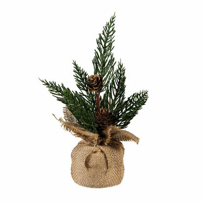 Woodland Storybook Faux Floral Table Décor Pine Artificial with Burlap | Plow & Hearth