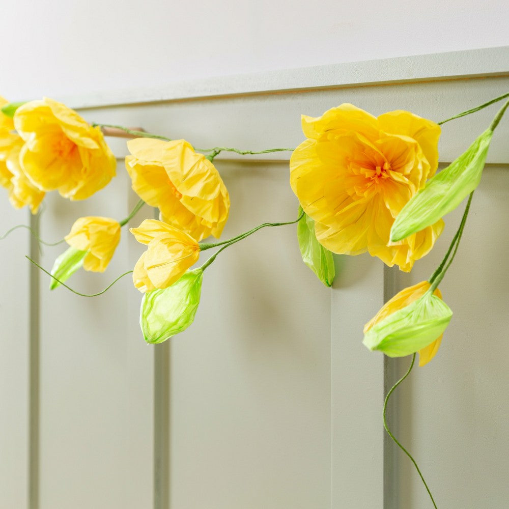 What She Shed Hanging Decor Paper Garland Yellow Flower, 65"L | Plow & Hearth