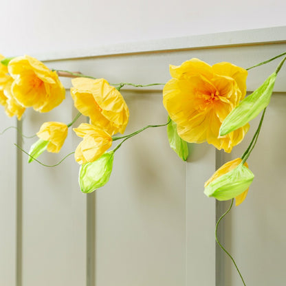 What She Shed Hanging Decor Paper Garland Yellow Flower, 65"L | Plow & Hearth