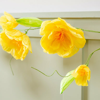 What She Shed Hanging Decor Paper Garland Yellow Flower, 65"L | Plow & Hearth