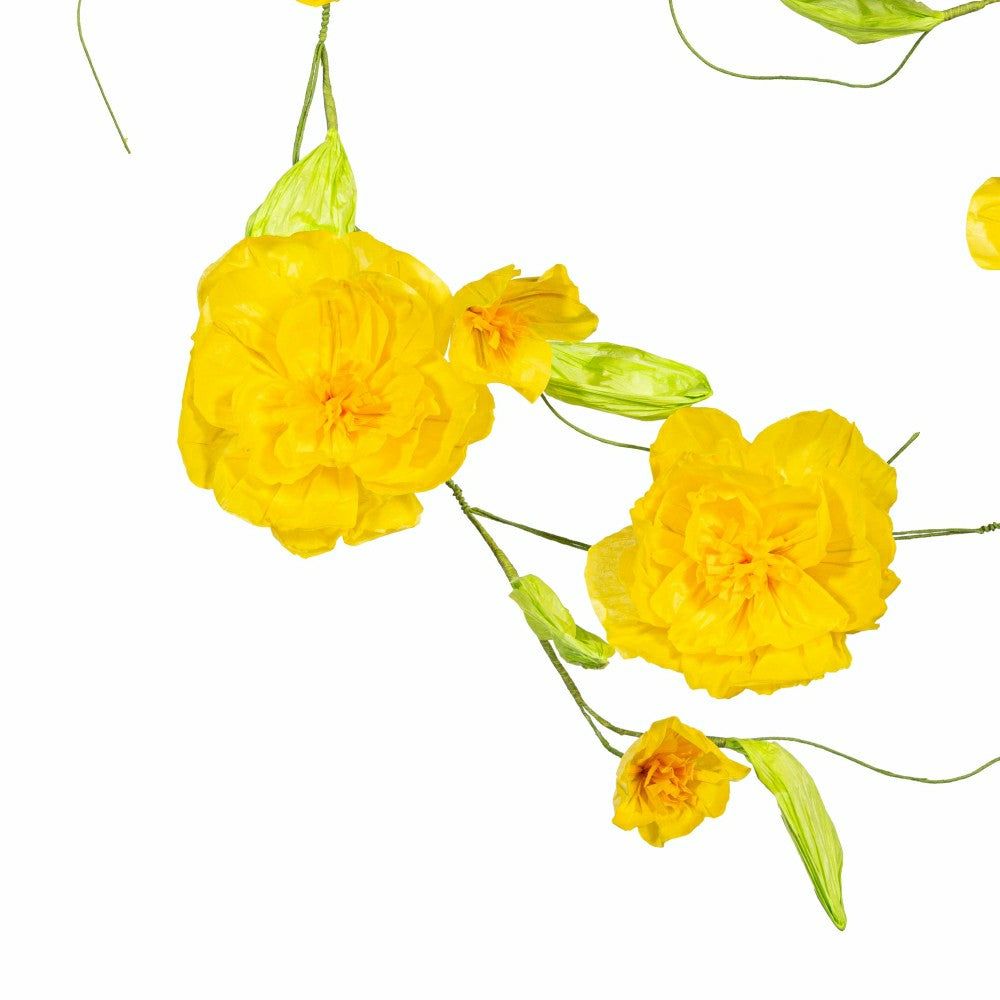 What She Shed Hanging Decor Paper Garland Yellow Flower, 65"L | Plow & Hearth