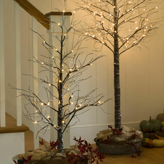 Large Indoor/Outdoor Snowy Lighted Tree, 8'H with 120 Lights | Plow & Hearth