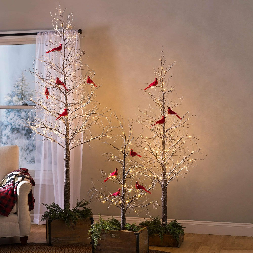 Large Indoor/Outdoor Snowy Lighted Tree, 8'H with 120 Lights | Plow & Hearth