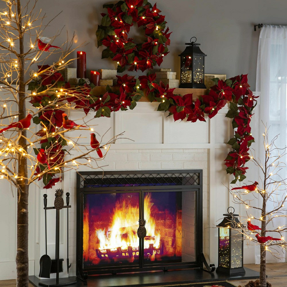 Large Indoor/Outdoor Snowy Lighted Tree, 8'H with 120 Lights | Plow & Hearth