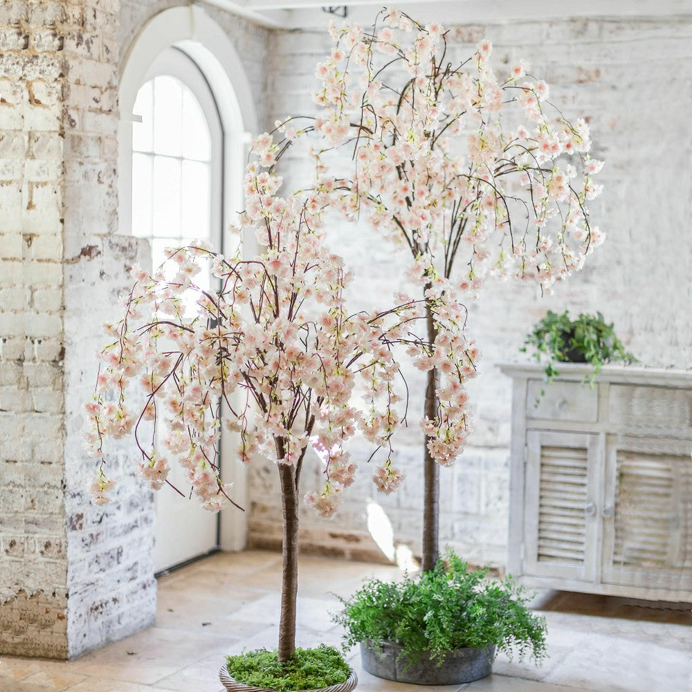 Small Lighted Faux Weeping Cherry Tree | Plow & Hearth