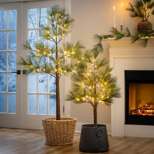 Woodland Storybook Stem Pine LED Artificial Branch, 30"H | Plow & Hearth