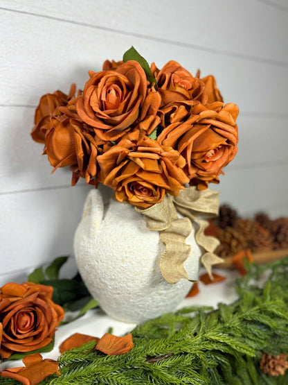 Artificial Real Touch Roses - Bundle of 10 | Plow & Hearth