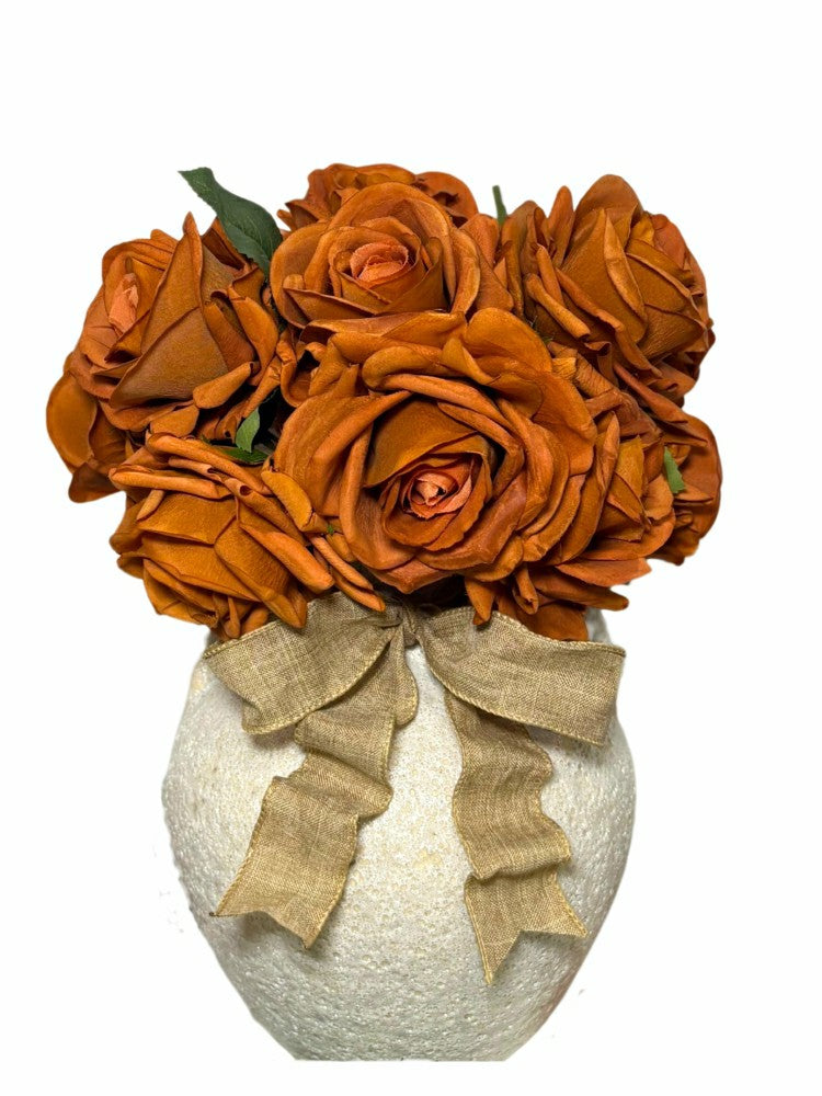 Artificial Real Touch Roses - Bundle of 10 | Plow & Hearth