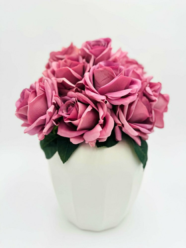 Artificial Real Touch Roses - Bundle of 10 | Plow & Hearth