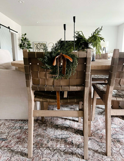 Neutral Mini Cedar Cabinet Wreaths with Ribbon | Plow & Hearth