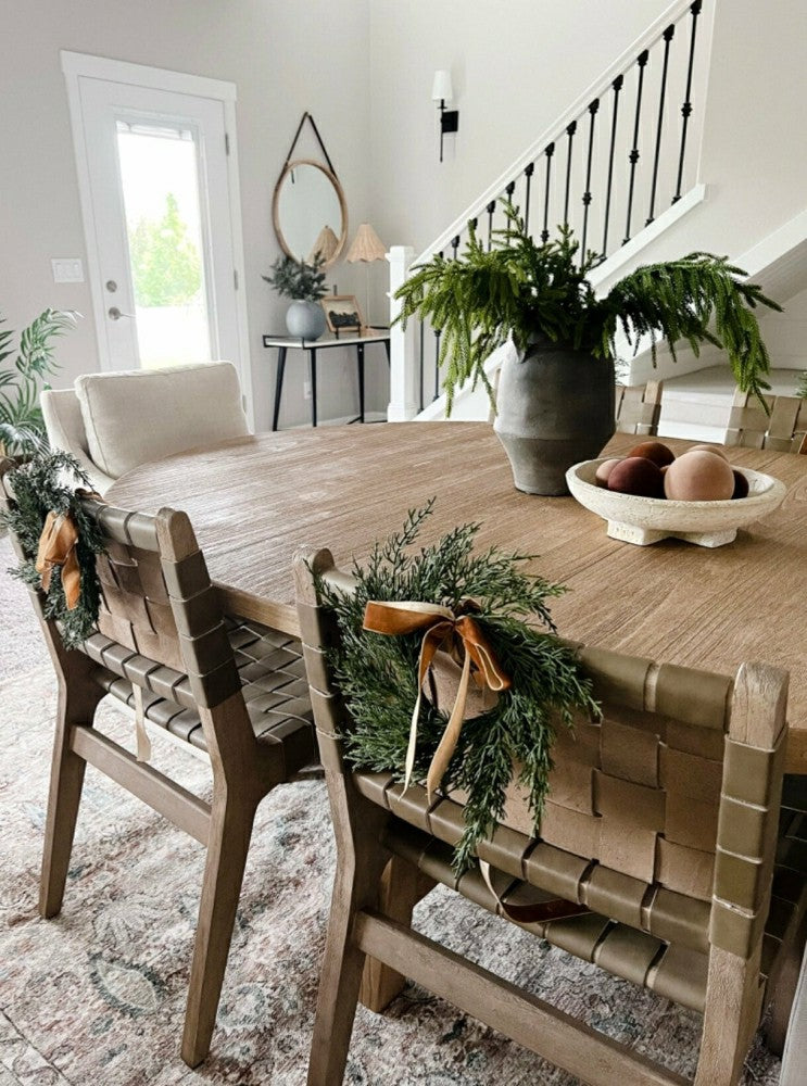 Neutral Mini Cedar Cabinet Wreaths with Ribbon | Plow & Hearth