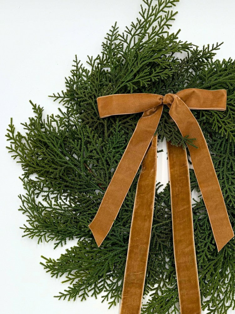 Neutral Mini Cedar Cabinet Wreaths with Ribbon | Plow & Hearth