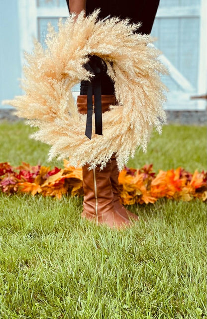 Boho Pampas Wreath | Plow & Hearth