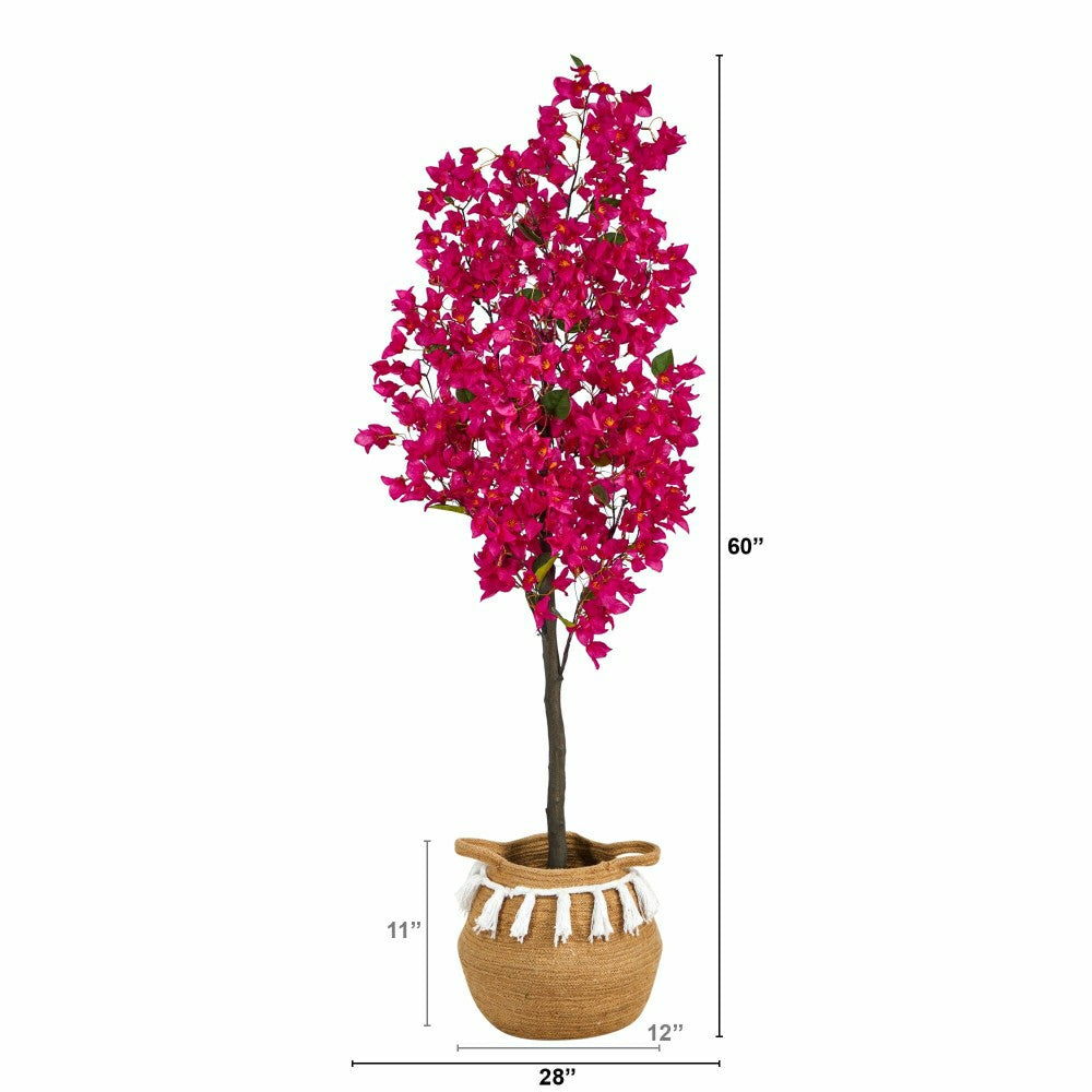 Bougainvillea Tree with Jute & Cotton Basket, 5’ | Plow & Hearth