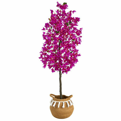 Bougainvillea Tree with Jute & Cotton Basket, 5’ | Plow & Hearth
