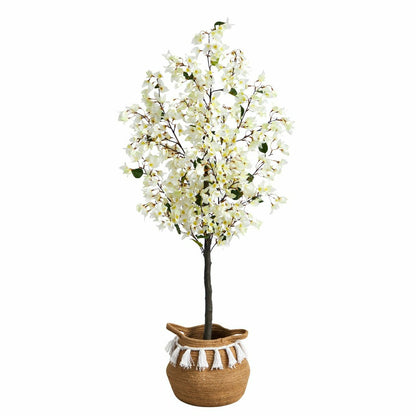 Bougainvillea Tree with Jute & Cotton Basket, 5’ | Plow & Hearth