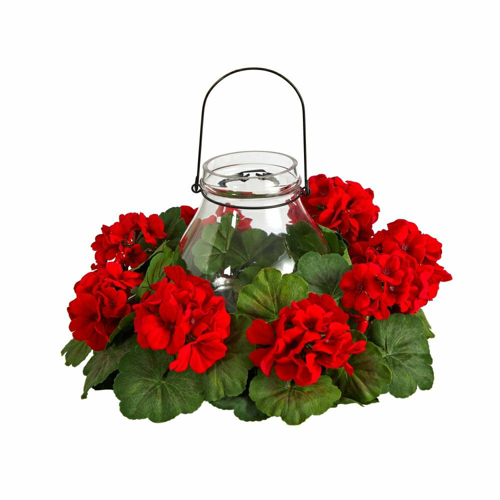 16” Artificial Geranium Candelabrum | Plow & Hearth