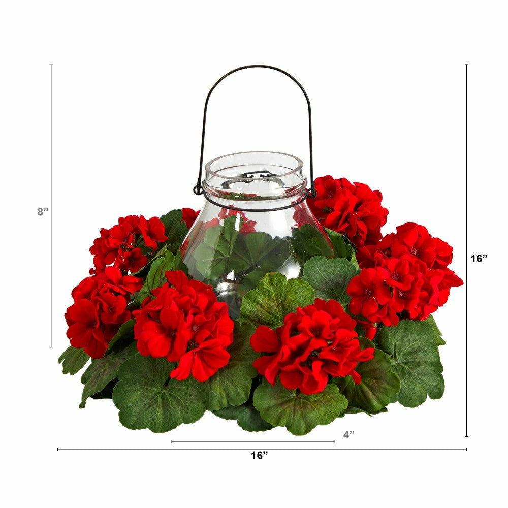 16” Artificial Geranium Candelabrum | Plow & Hearth