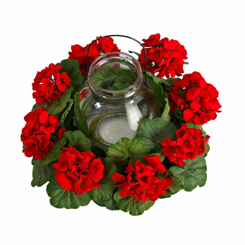 16” Artificial Geranium Candelabrum | Plow & Hearth