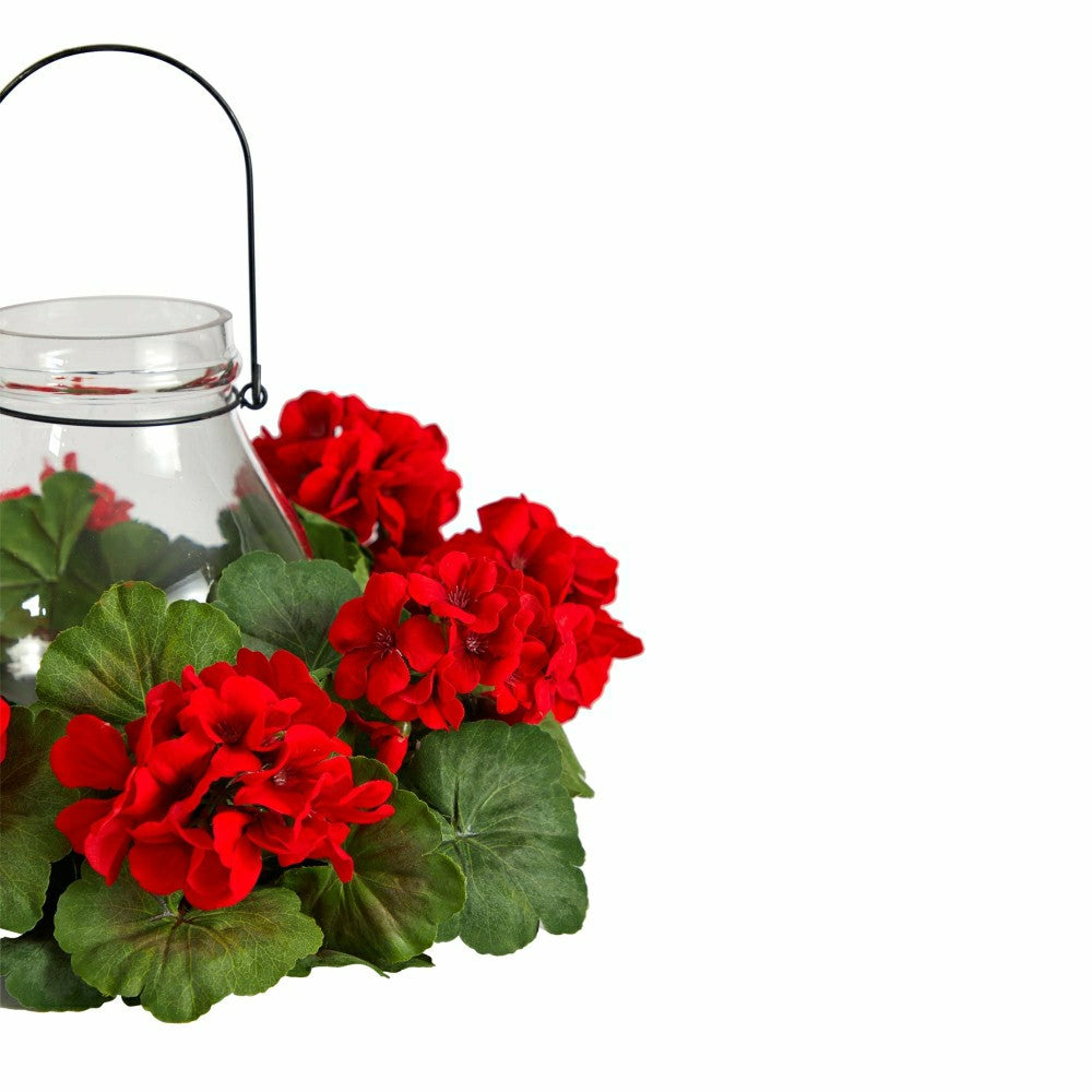 16” Artificial Geranium Candelabrum | Plow & Hearth