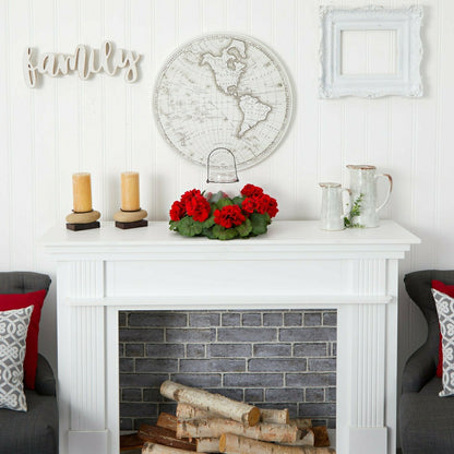 16” Artificial Geranium Candelabrum | Plow & Hearth