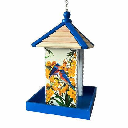 Townhouse Bird Feeder with Bluebirds and Camellia | Plow & Hearth