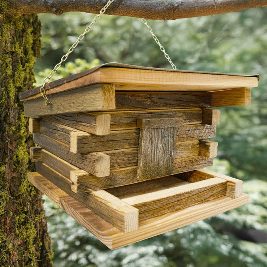 Franklin Cedar Log Cabin Bird Feeder | Plow & Hearth