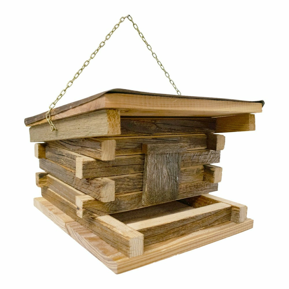 Franklin Cedar Log Cabin Bird Feeder | Plow & Hearth